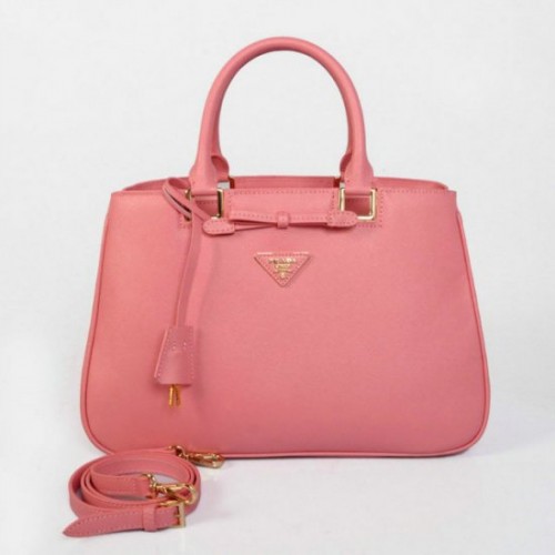 Prada Saffiano Bow Tote Borse Cerise pelle rosa là Napoli